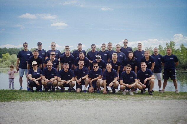 team photo of HAHN Croatia after a company run